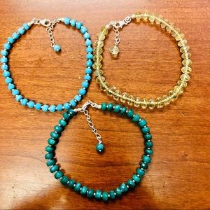 Sterling Silver Bracelet Bundle Set Natural Stone